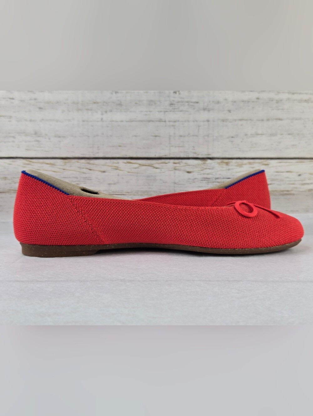 Rothy's The Ballet Flat Bow Accent Round Toe Glamour Red Women's Size 8 - Picture 8 of 14